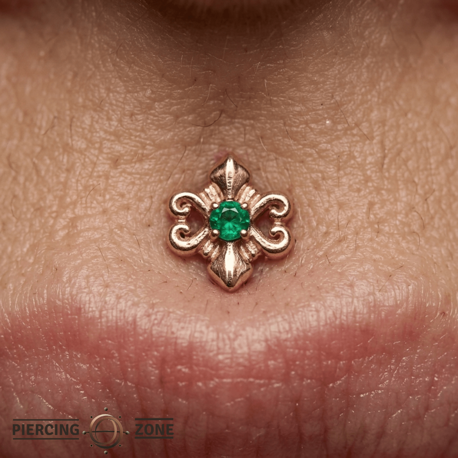 Shield - 14K Gold Stone Threadless/Threaded End - piercing - zone.com