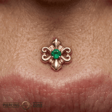 Shield - 14K Gold Stone Threadless/Threaded End - piercing - zone.com