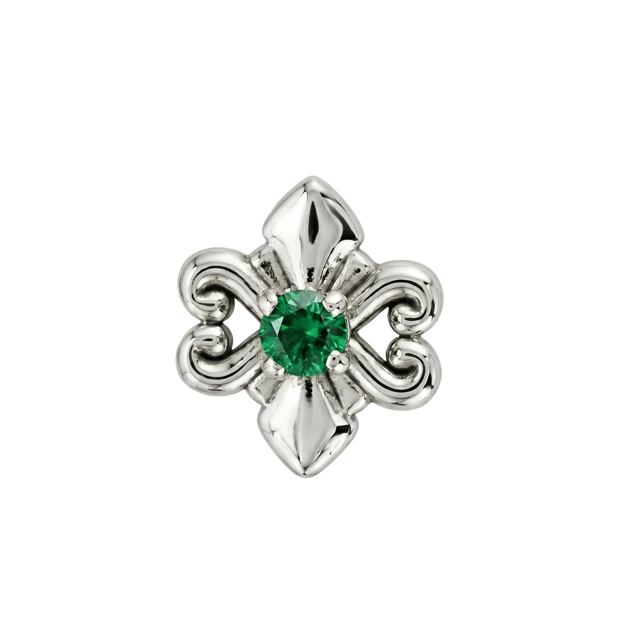 Shield - 14K Gold Stone Threadless/Threaded End - piercing - zone.com
