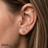 Shield - 14K Gold Stone Threadless/Threaded End - piercing - zone.com