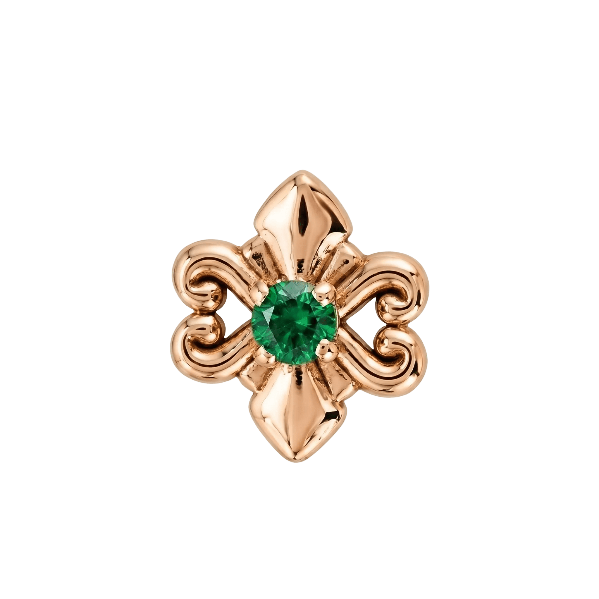 Shield - 14K Gold Stone Threadless/Threaded End - piercing - zone.com