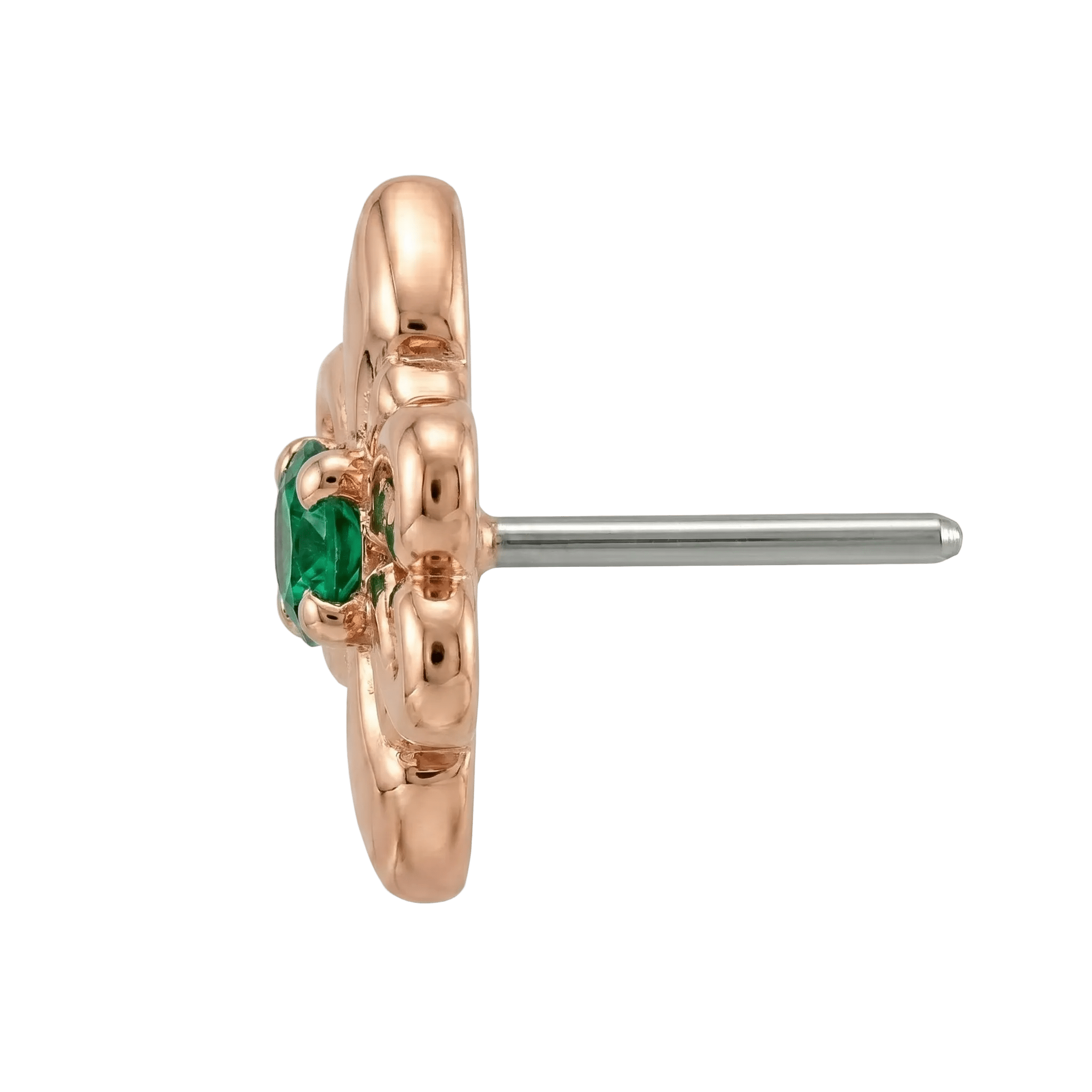 Shield - 14K Gold Stone Threadless/Threaded End - piercing - zone.com