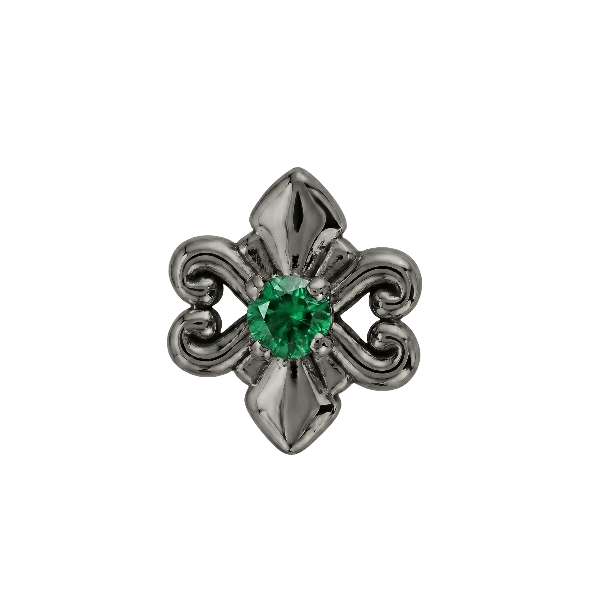 Shield - 14K Gold Stone Threadless/Threaded End - piercing - zone.com