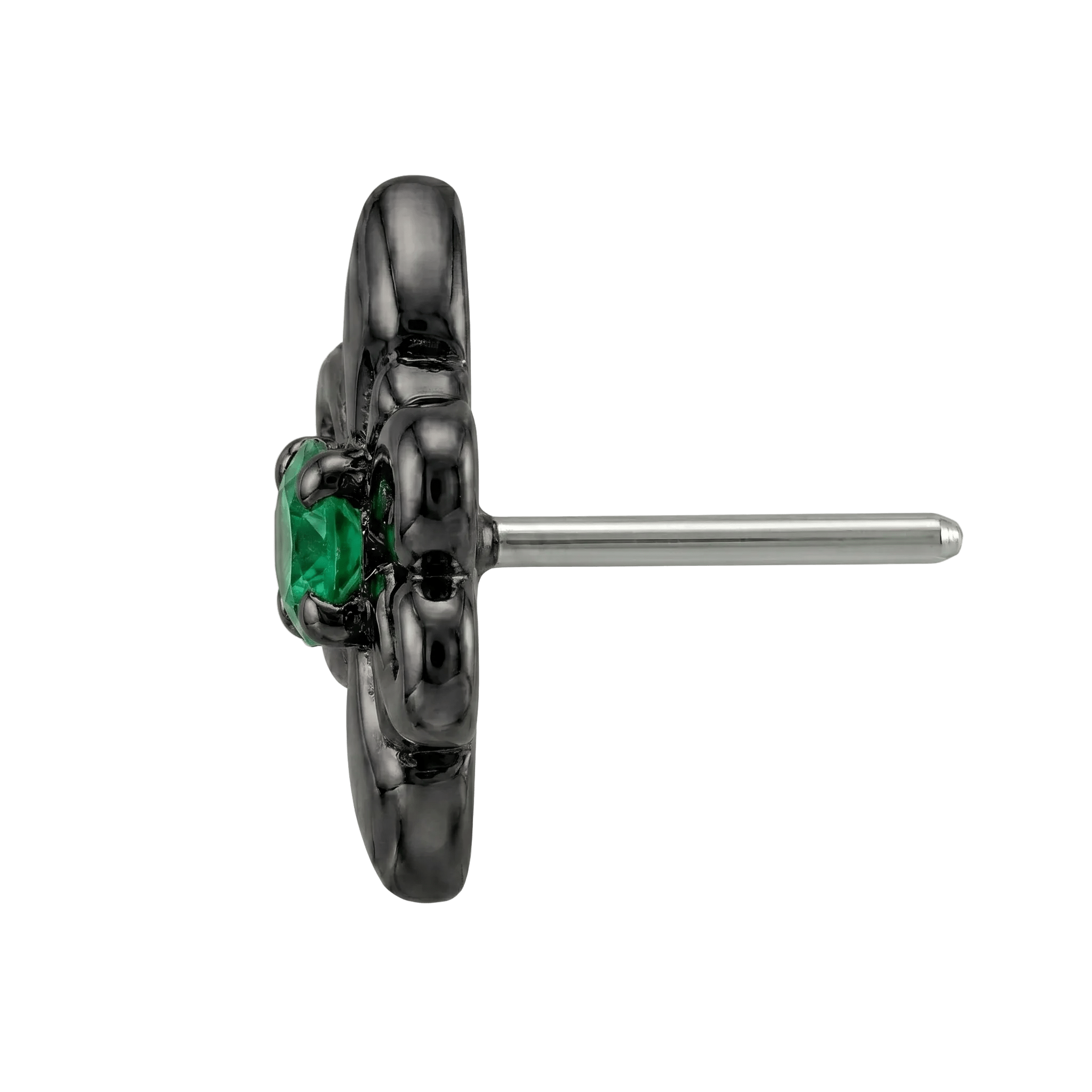 Shield - 14K Gold Stone Threadless/Threaded End - piercing - zone.com