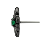 Shield - 14K Gold Stone Threadless/Threaded End - piercing - zone.com