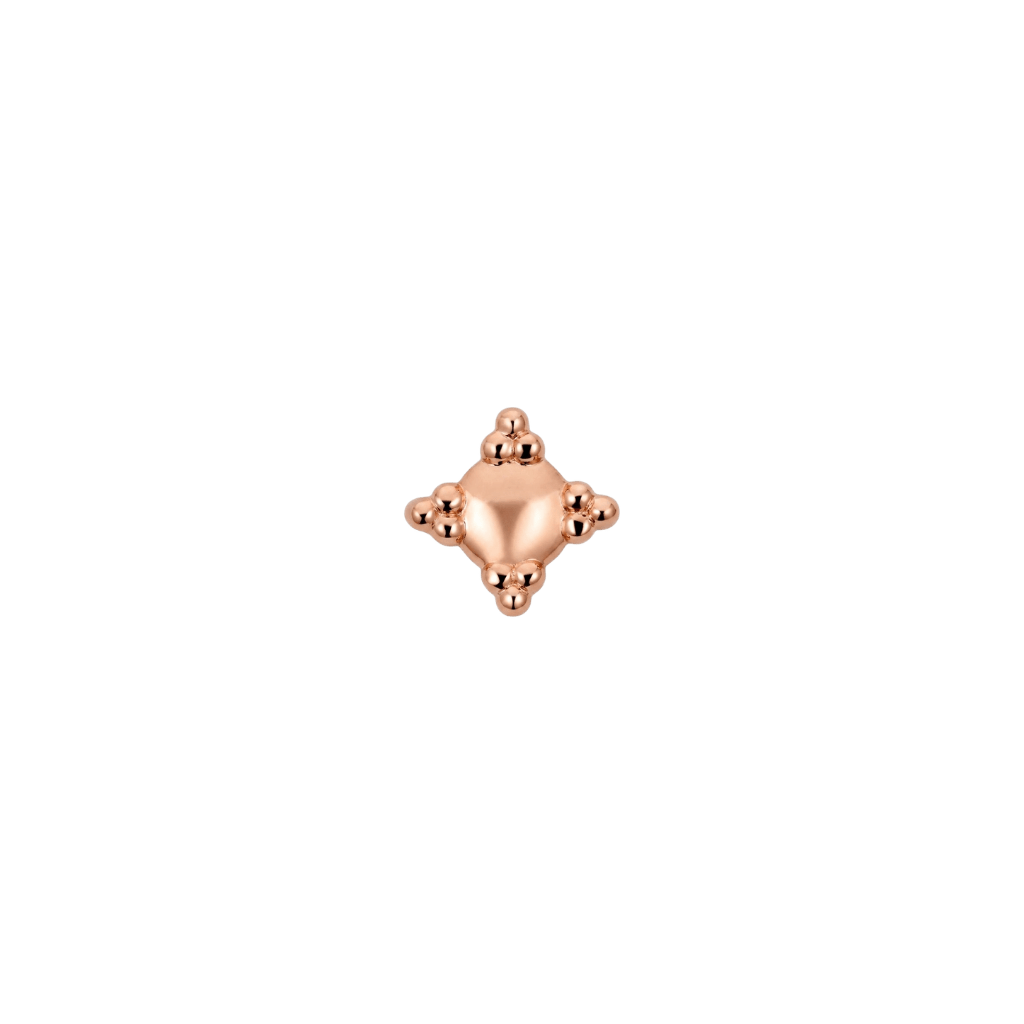 Shield - 18K Gold Threadless End - piercing-zone.com