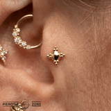 Shield - 18K Gold Threadless End - piercing-zone.com