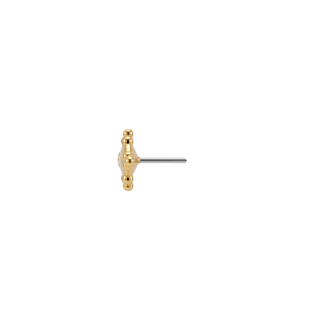 Shield - 18K Gold Threadless End - piercing-zone.com