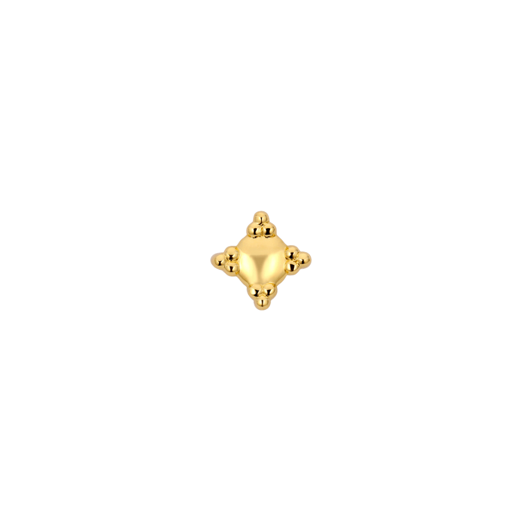 Shield - 18K Gold Threadless End - piercing-zone.com