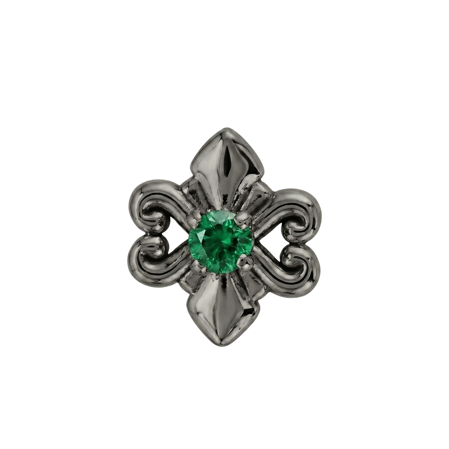 Shield - 14K Gold Stone Threadless/Threaded End