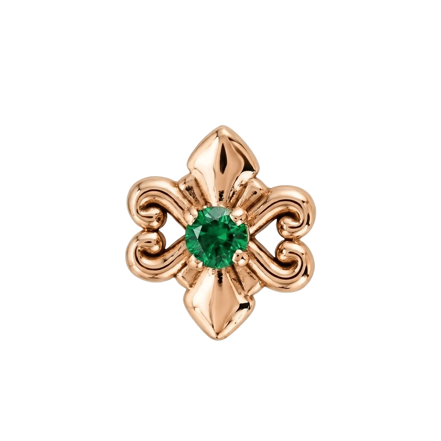 Shield - 14K Gold Stone Threadless/Threaded End