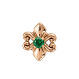 Shield - 14K Gold Stone Threadless/Threaded End