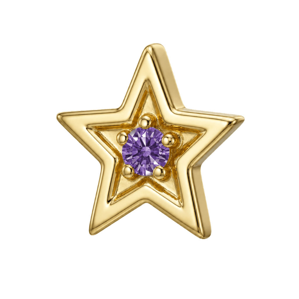Shining Star - 14K Gold Threadless/Threaded - piercing-zone.com