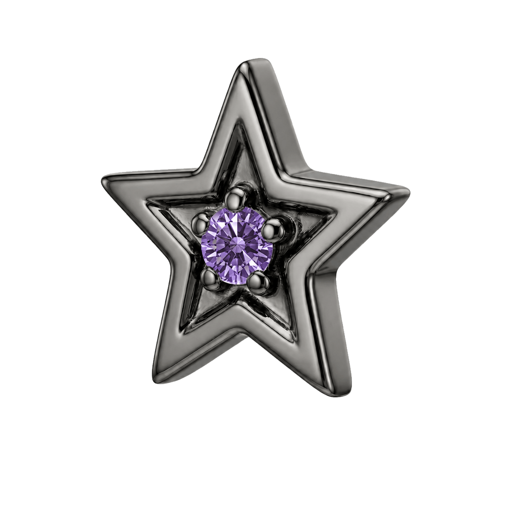 Shining Star - 14K Gold Threadless/Threaded - piercing-zone.com