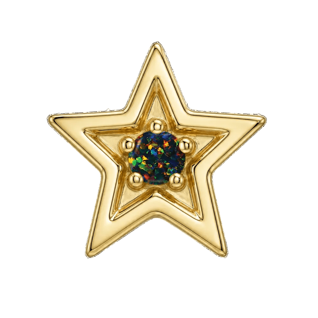 Shining Star - 14K Gold Threadless/Threaded - piercing-zone.com
