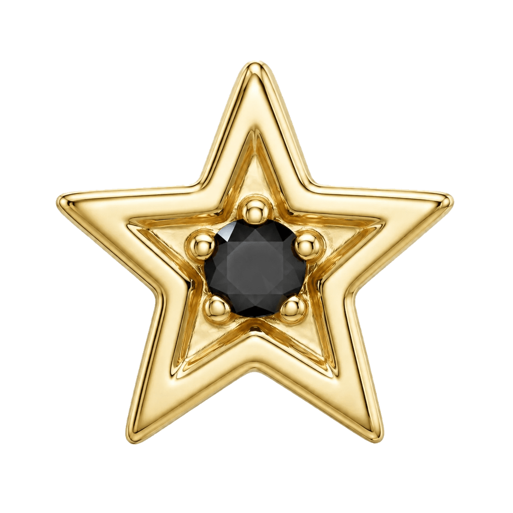 Shining Star - 14K Gold Threadless/Threaded - piercing-zone.com