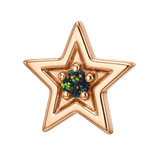 Shining Star - 14K Gold Threadless/Threaded - piercing-zone.com