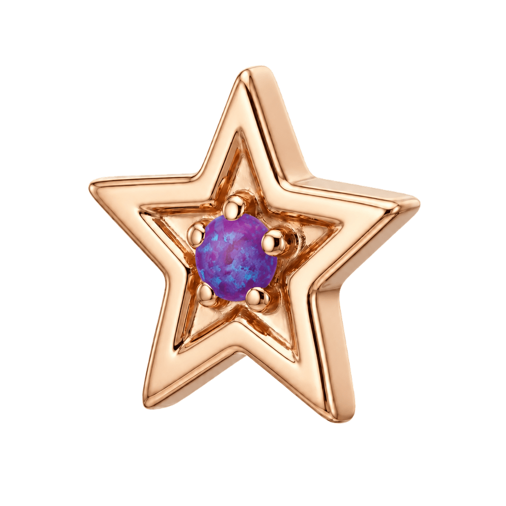 Shining Star - 14K Gold Threadless/Threaded - piercing-zone.com