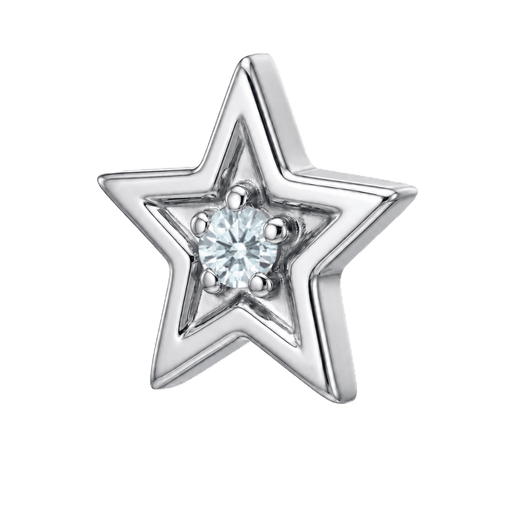 Shining Star - 14K Gold Threadless/Threaded - piercing-zone.com