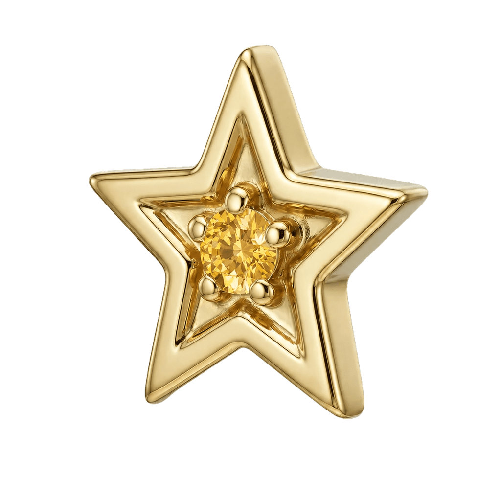 Shining Star - 14K Gold Threadless/Threaded - piercing-zone.com