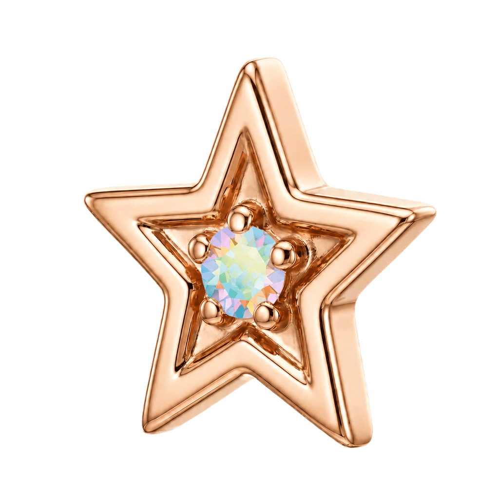 Shining Star - 14K Gold Threadless/Threaded - piercing-zone.com