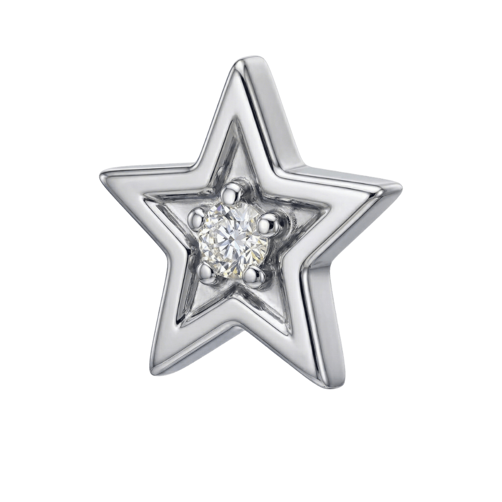 Shining Star - 14K Gold Threadless/Threaded - piercing - zone.com