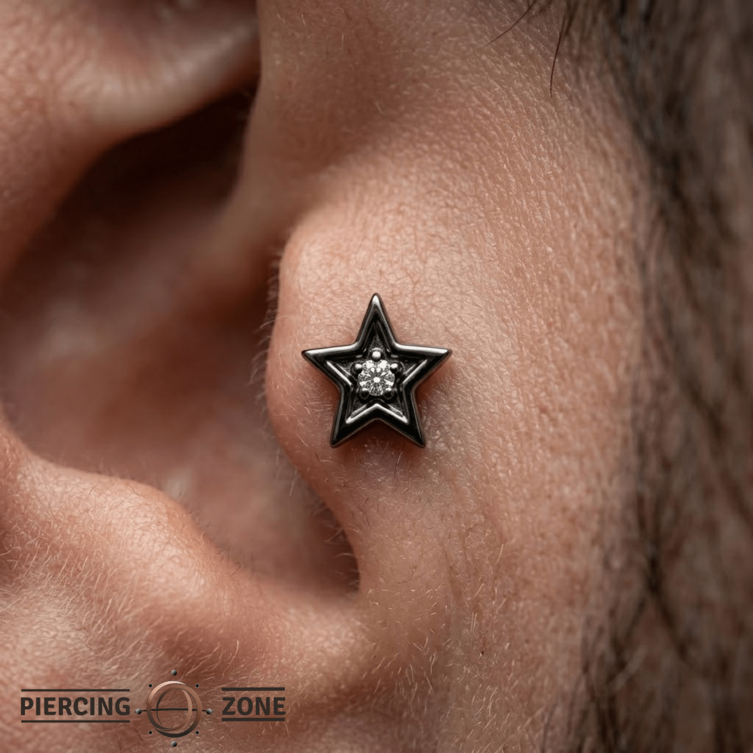 Shining Star - 14K Gold Threadless/Threaded - piercing - zone.com