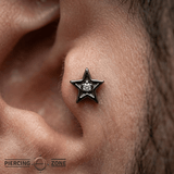 Shining Star - 14K Gold Threadless/Threaded - piercing - zone.com