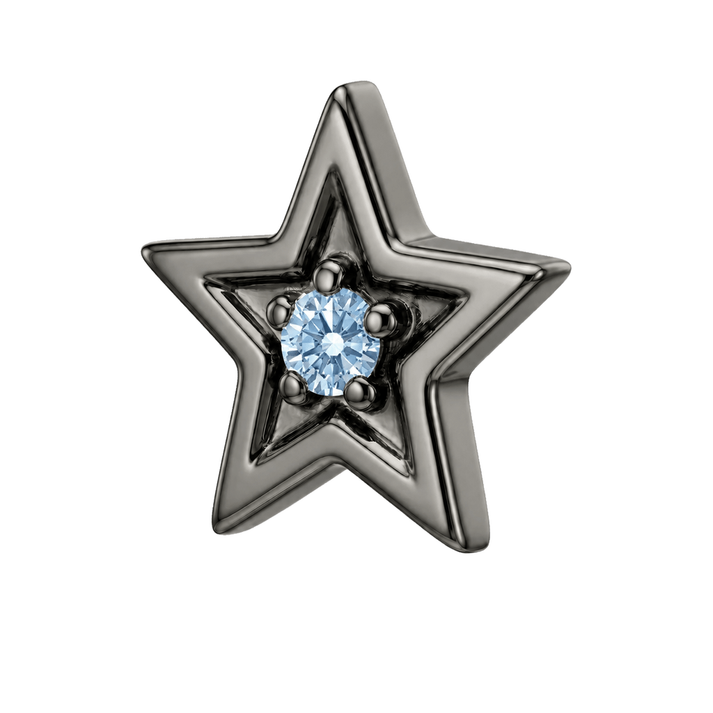 Shining Star - 14K Gold Threadless/Threaded - piercing-zone.com