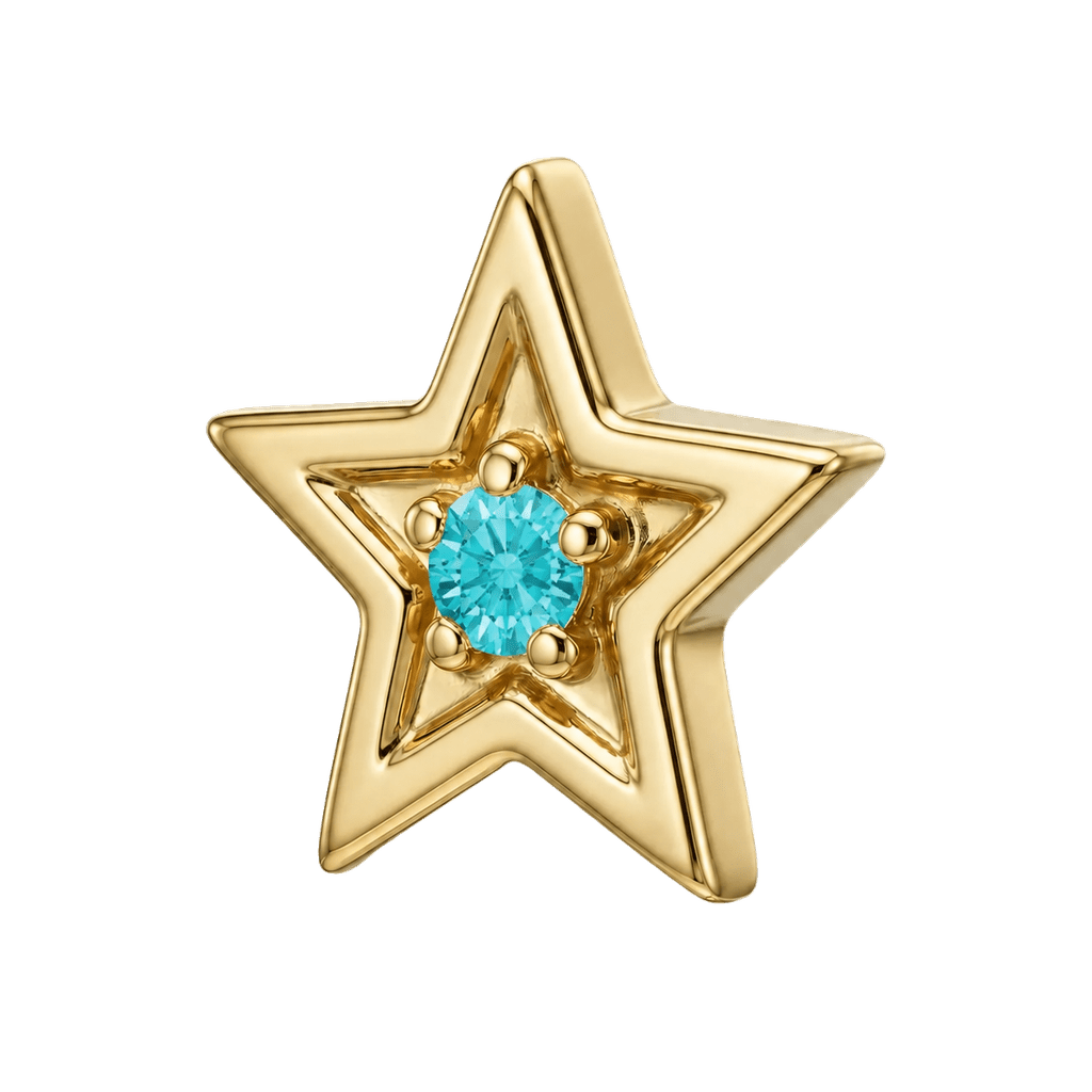 Shining Star - 14K Gold Threadless/Threaded - piercing-zone.com