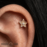 Shining Star - 14K Gold Threadless/Threaded - piercing - zone.com