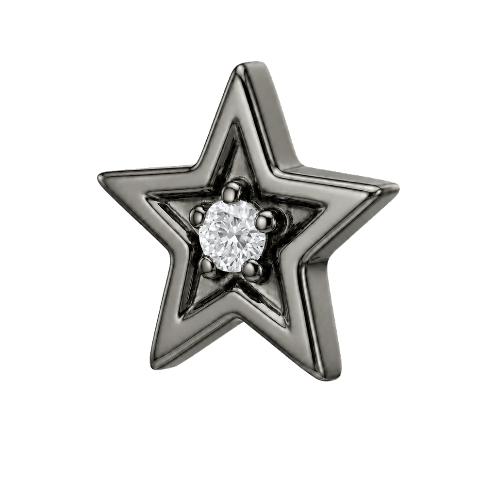 Shining Star - 14K Gold Threadless/Threaded - piercing-zone.com