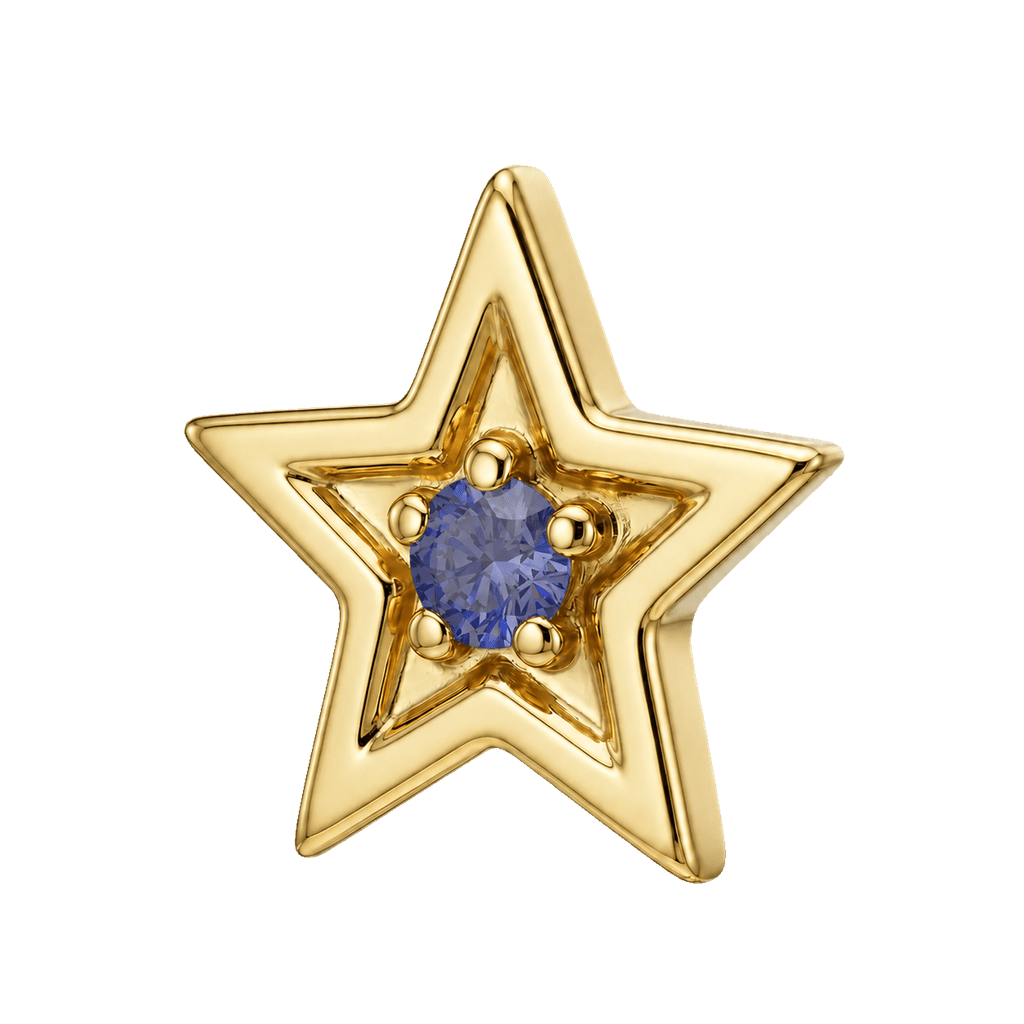 Shining Star - 14K Gold Threadless/Threaded - piercing-zone.com
