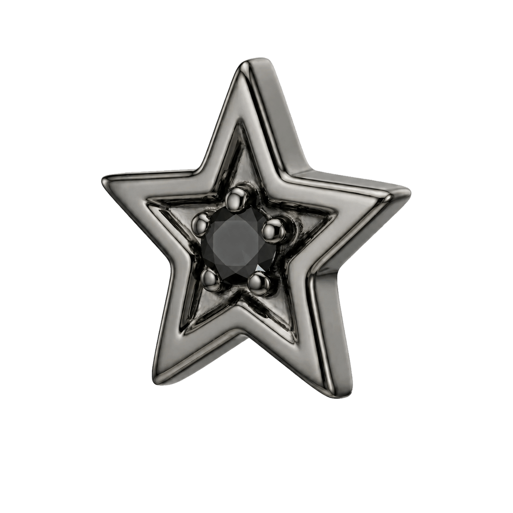 Shining Star - 14K Gold Threadless/Threaded - piercing-zone.com