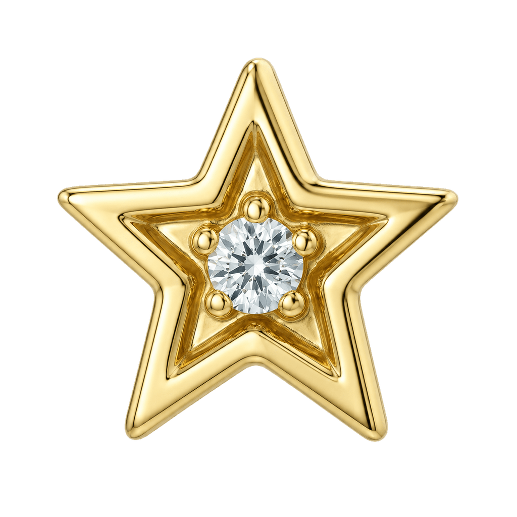 Shining Star - 14K Gold Threadless/Threaded - piercing-zone.com
