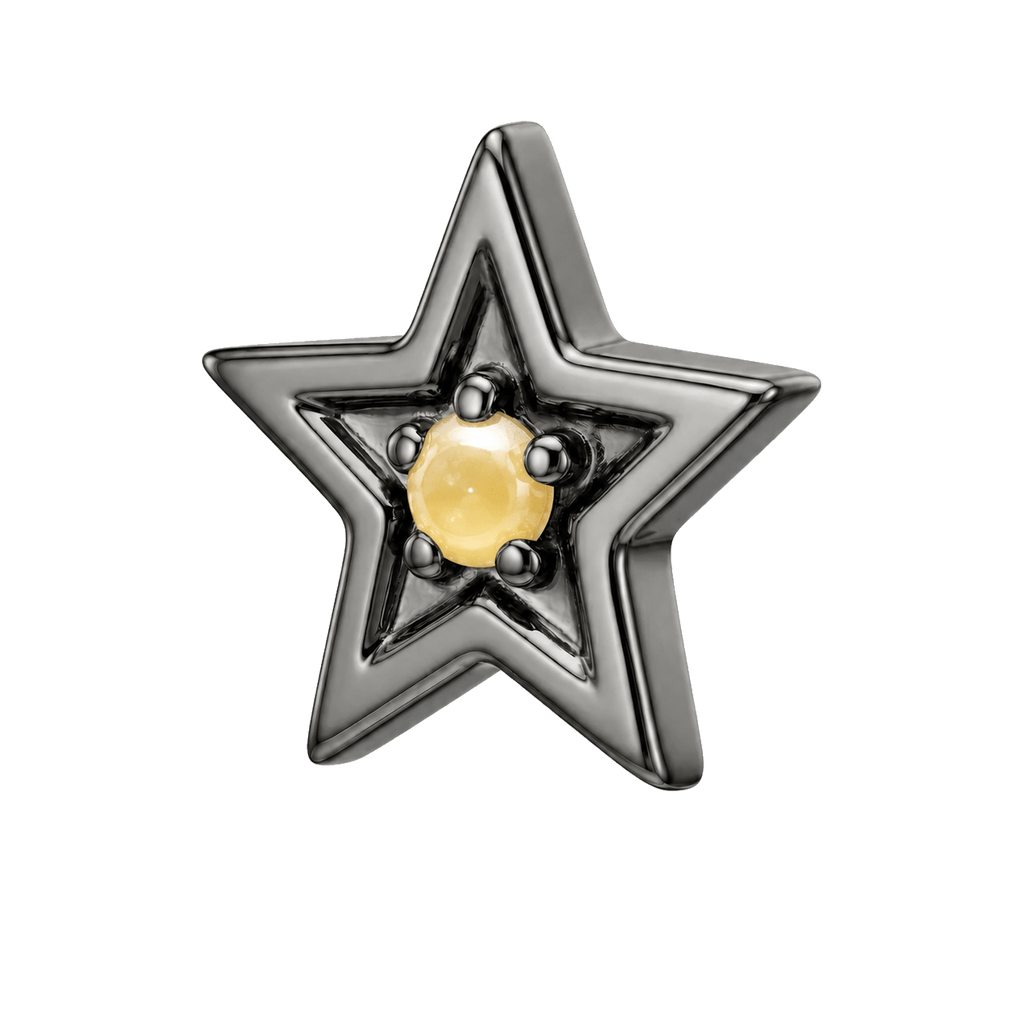 Shining Star - 14K Gold Threadless/Threaded - piercing-zone.com