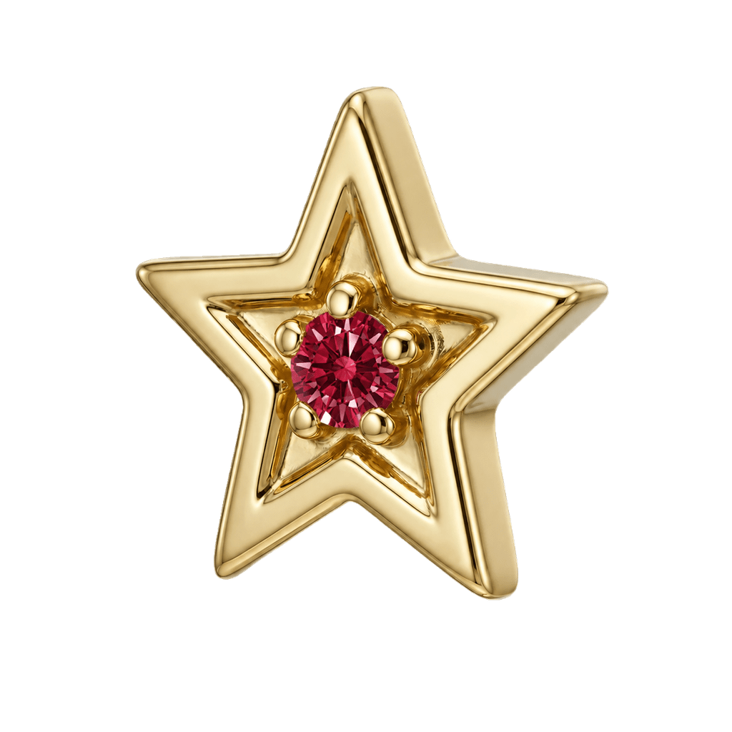 Shining Star - 14K Gold Threadless/Threaded - piercing-zone.com