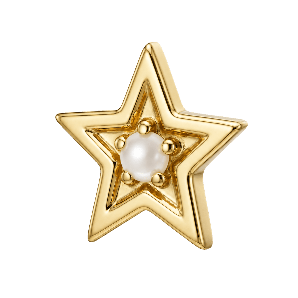 Shining Star - 14K Gold Threadless/Threaded - piercing-zone.com