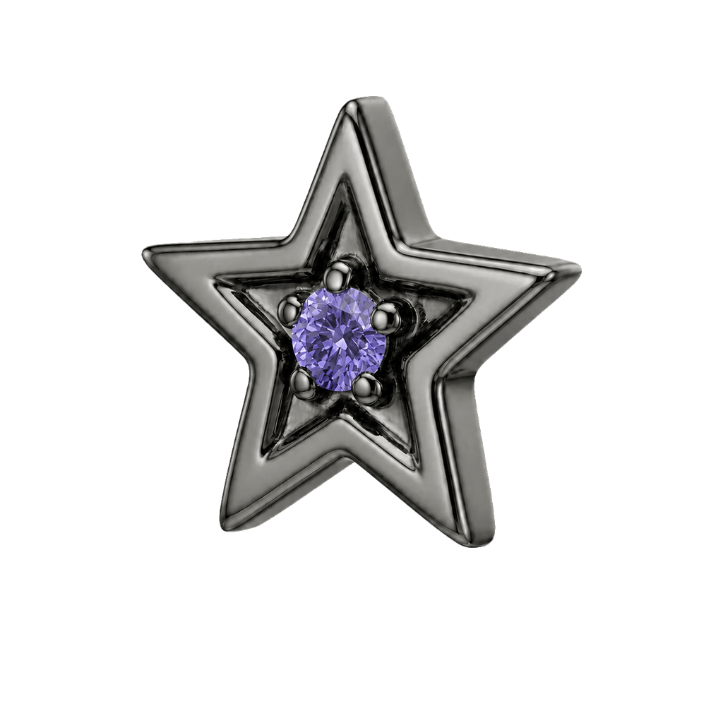 Shining Star - 14K Gold Threadless/Threaded - piercing-zone.com