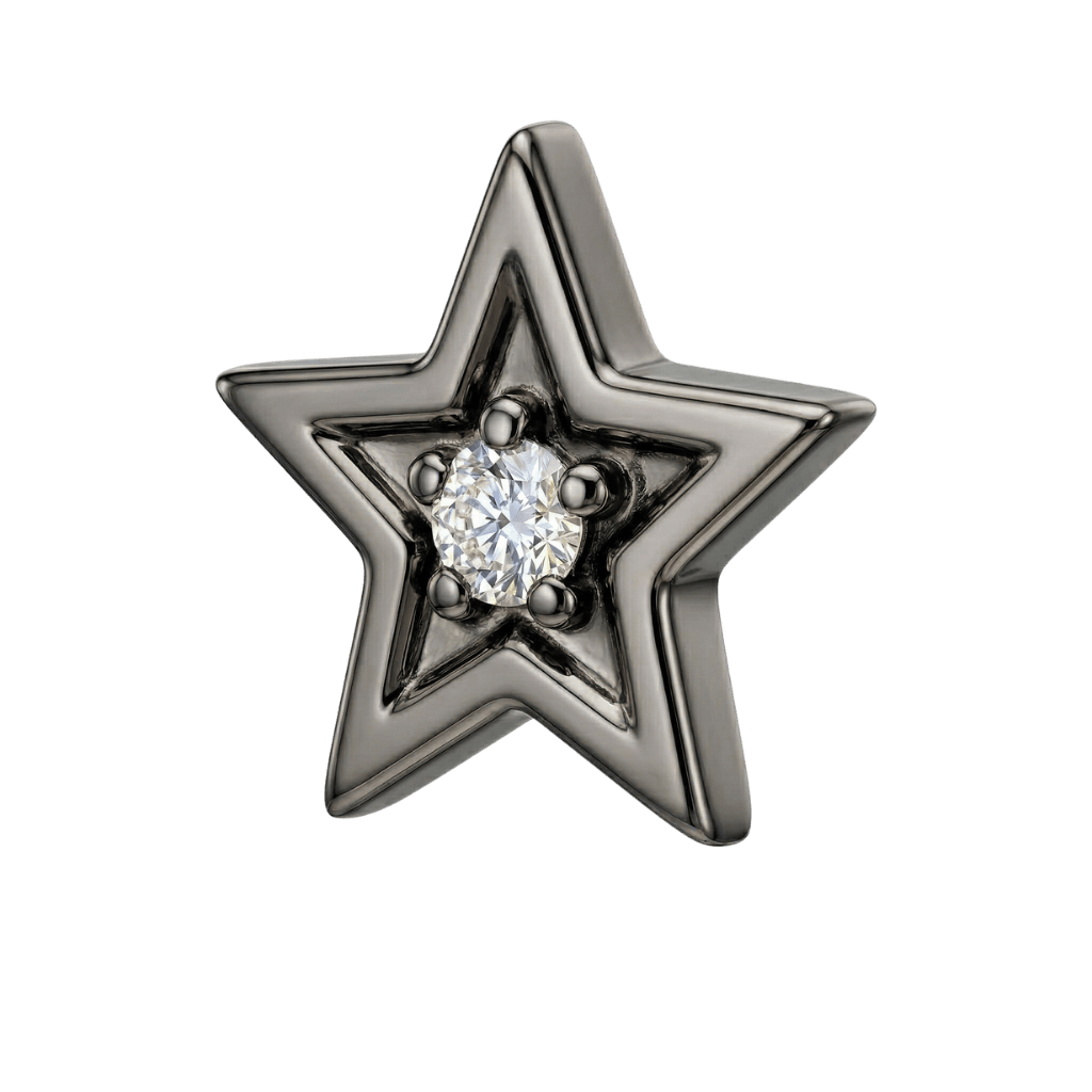 Shining Star - 14K Gold Threadless/Threaded - piercing - zone.com