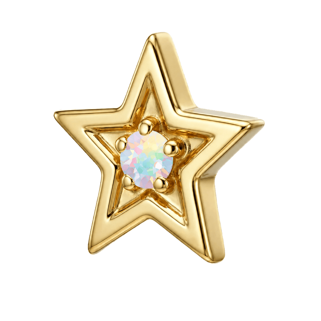 Shining Star - 14K Gold Threadless/Threaded - piercing-zone.com