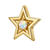 Shining Star - 14K Gold Threadless/Threaded - piercing-zone.com