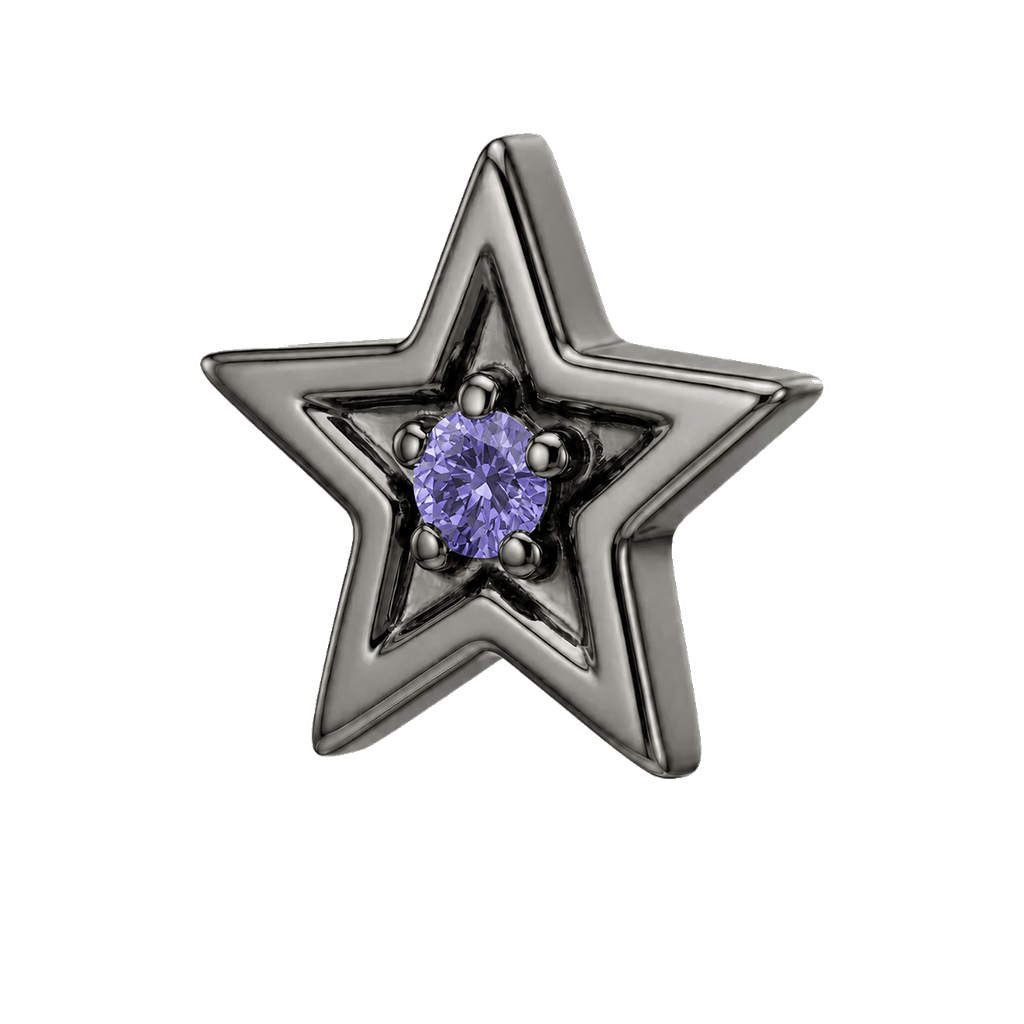 Shining Star - 14K Gold Threadless/Threaded - piercing-zone.com