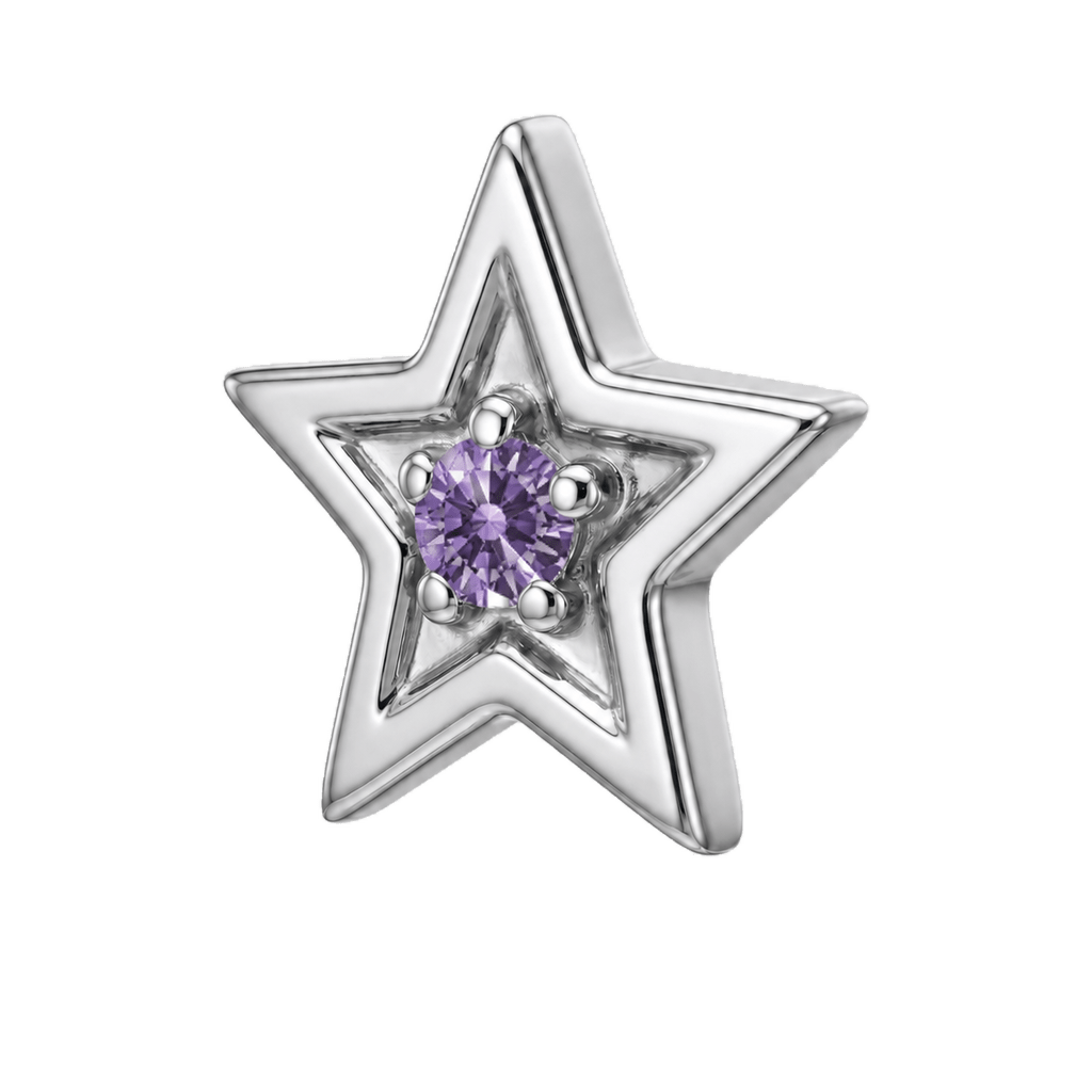 Shining Star - 14K Gold Threadless/Threaded - piercing-zone.com