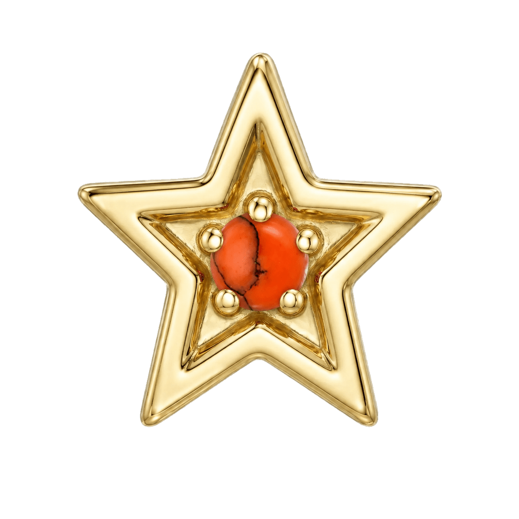 Shining Star - 14K Gold Threadless/Threaded - piercing-zone.com