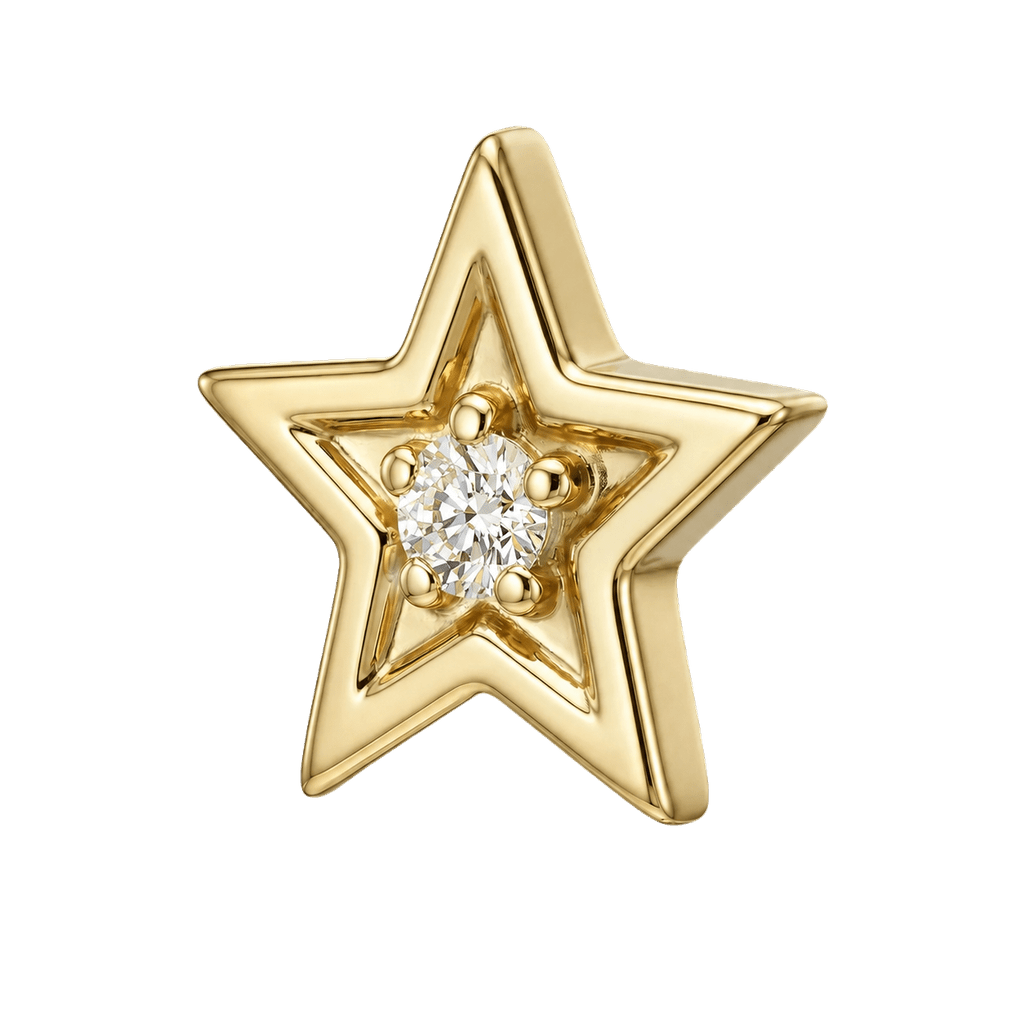 Shining Star - 14K Gold Threadless/Threaded - piercing-zone.com