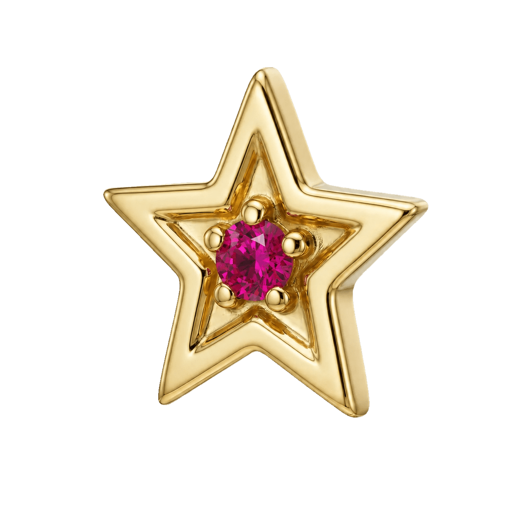 Shining Star - 14K Gold Threadless/Threaded - piercing-zone.com