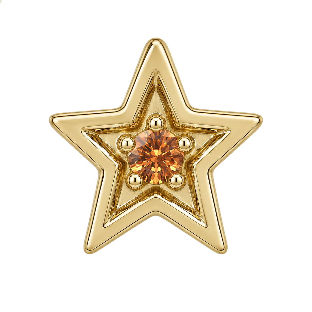 Shining Star - 14K Gold Threadless/Threaded - piercing-zone.com