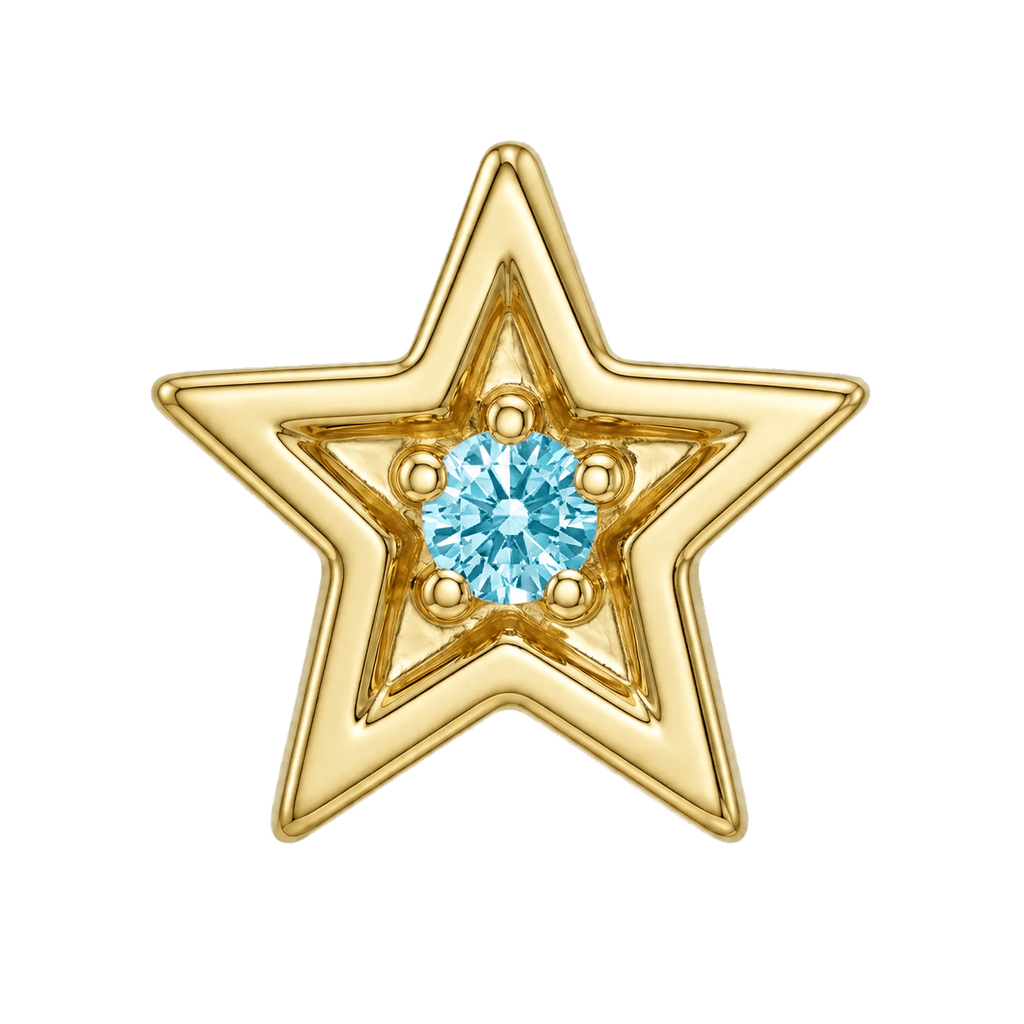 Shining Star - 14K Gold Threadless/Threaded - piercing-zone.com