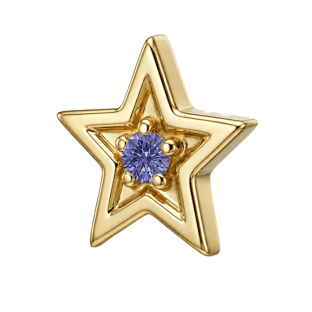Shining Star - 14K Gold Threadless/Threaded - piercing-zone.com